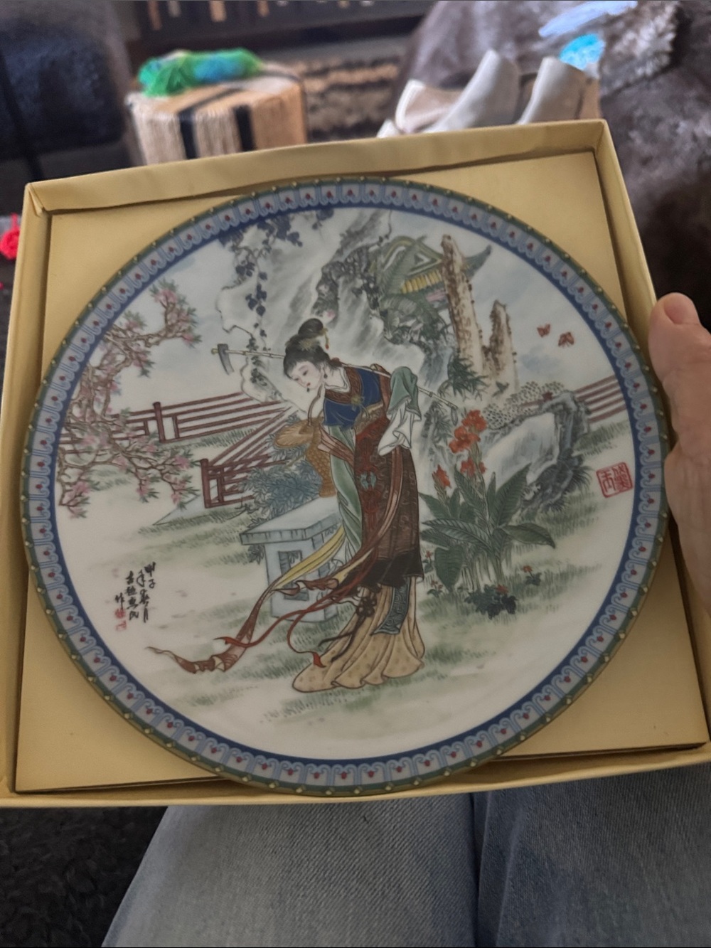 Hand-Painted Decorative Porcelain Wall Plate - Multicolor